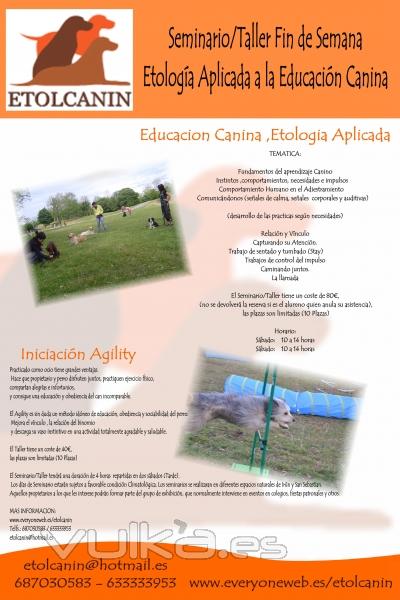 Seminarios, Cursos Adiestramiento,Educacion Canina, Etologia Aplicada, San Sebastian,Irun,Guipuzcoa