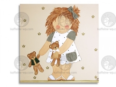 Cuadros infantiles personalizados en kaffeine-nina con osito