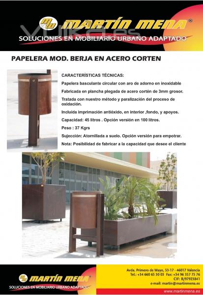 PAPELERA EN ACERO CORTEN : MOD. BERJA