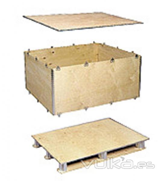 Caja paleta madera plegable