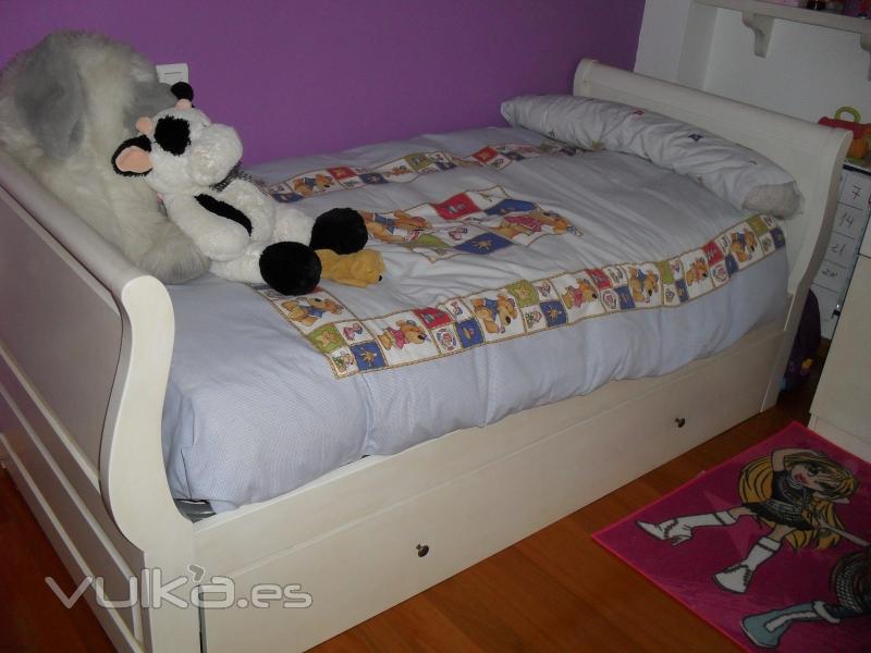 cama nido lacada en blanco