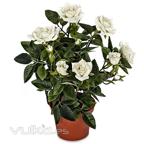 Planta artificial rosal mini crema en lallimona.com