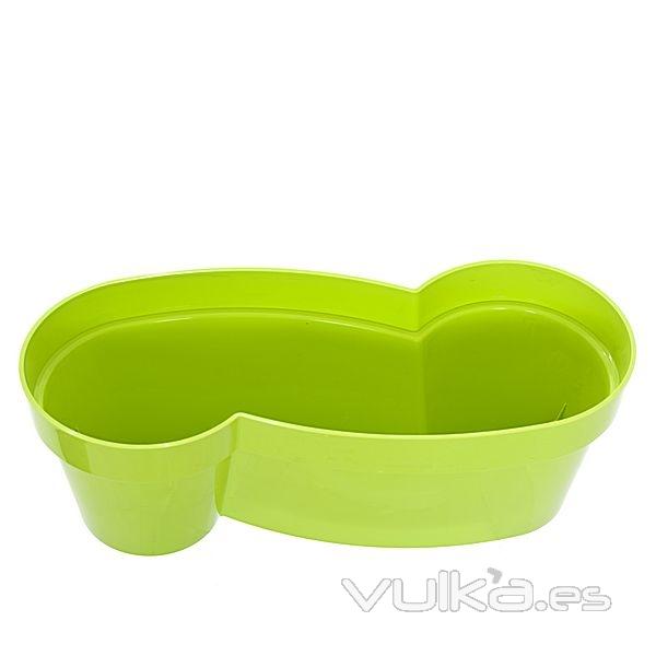 Maceta plastico forma verde en lallimona.com detalle1