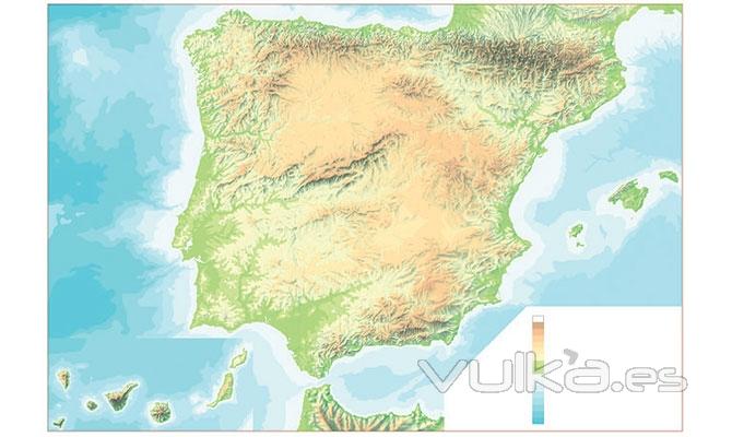 Póster. Mapa de España vectorial/mapa de bits interactivo