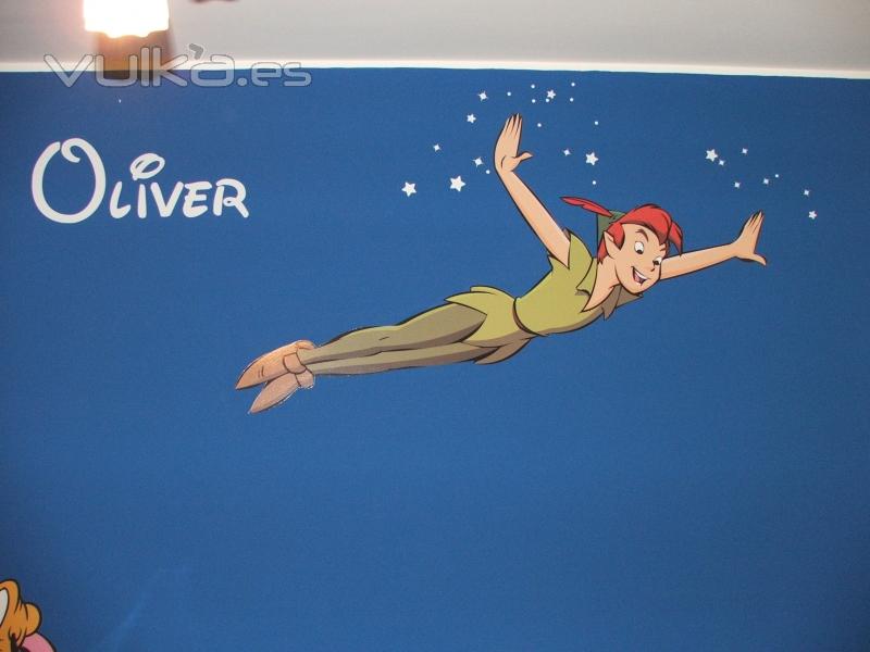 sticker peter pan de 180 cms y nombre en vinilo