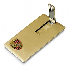 Memoria usb formato tarjeta de crdito carcasa metalizada color dorado ref. aurum