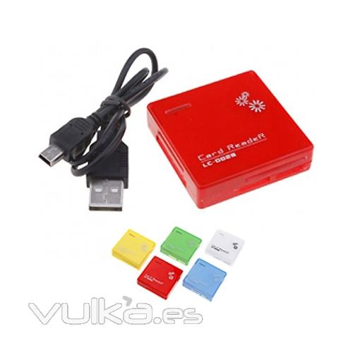 Lector de tarjetas de memoria Redbox. Compatible con D / SDHC / MMC / DV / RS-MMC Ref.  XLITL1