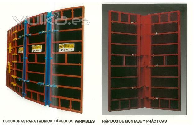 Encofrados modulares con angulo variable. Venta de todo tipo de encofrados. Encofrado para muro.