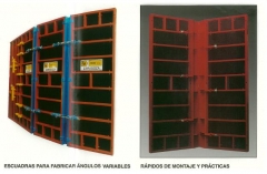Encofrados modulares con angulo variable. venta de todo tipo de encofrados. encofrado para muro.