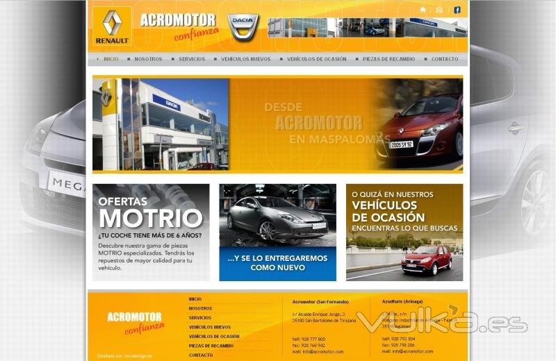 Web de Acromotor - Concesionario oficial de Renault y Dacia en Canarias (www.acromotor.com)