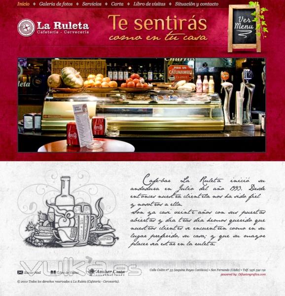 Diseo y desarollo de la web corporativa de la cafetera- bar La Ruleta en San Fernando, Cdiz