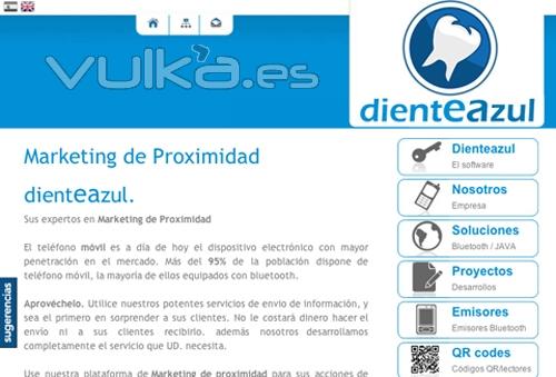 Proeycto Web: Dienteazul marketing de proximidad::Bluetooth::movil