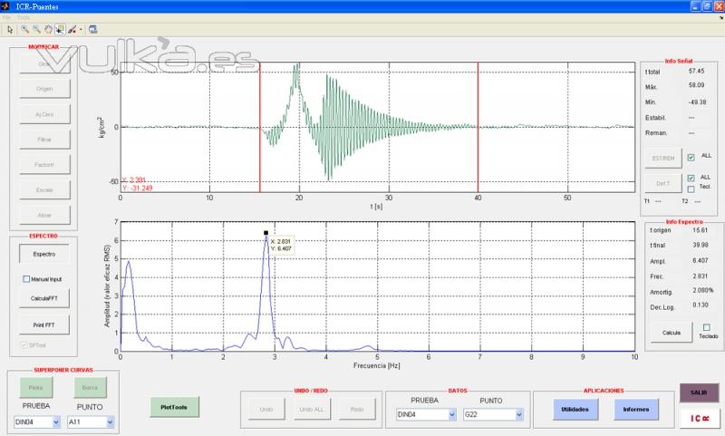 software tratamiento de seales de vibracin puentes ICR