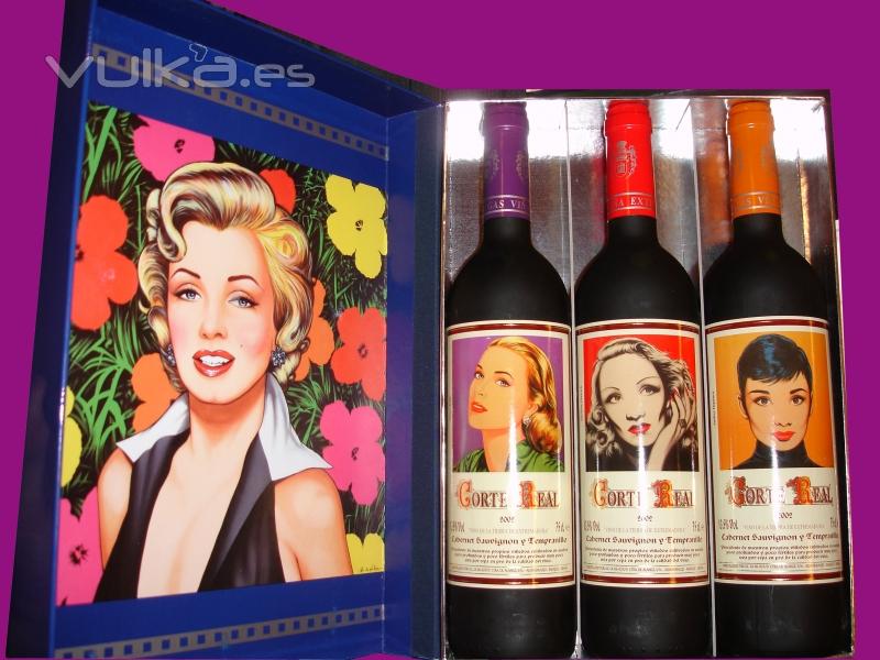 Estuche de vino grandes Divas del cine