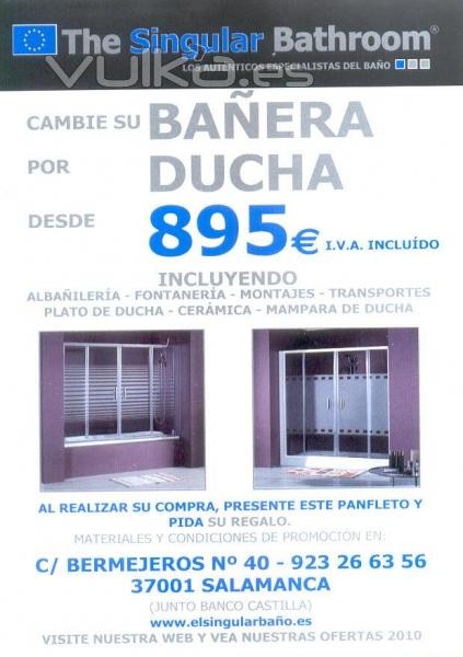 Promocion para cambio o sustitucion de baera por ducha