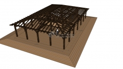 Estructura de madera con vigas laminada para chiringuito