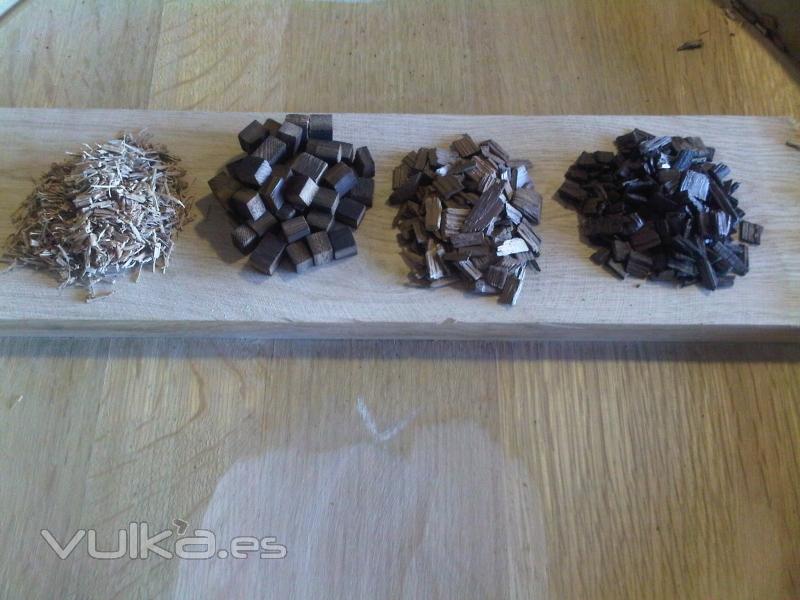 Oak Chips , Astilas de Roble,  Virutas de Roble Tostado  