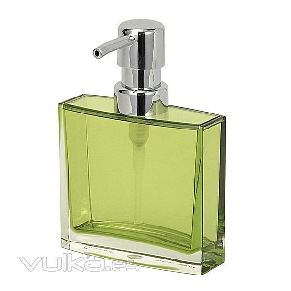 Dosificador bao transparente verde acrilico en lallimona.com