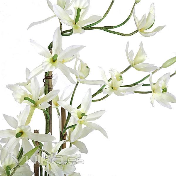 Planta artificial flores cymbidium blancas en lallimona.com detalle2