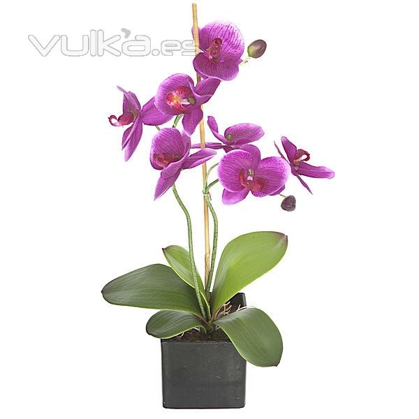 Planta artificial flores orquidea lila en lallimona.com