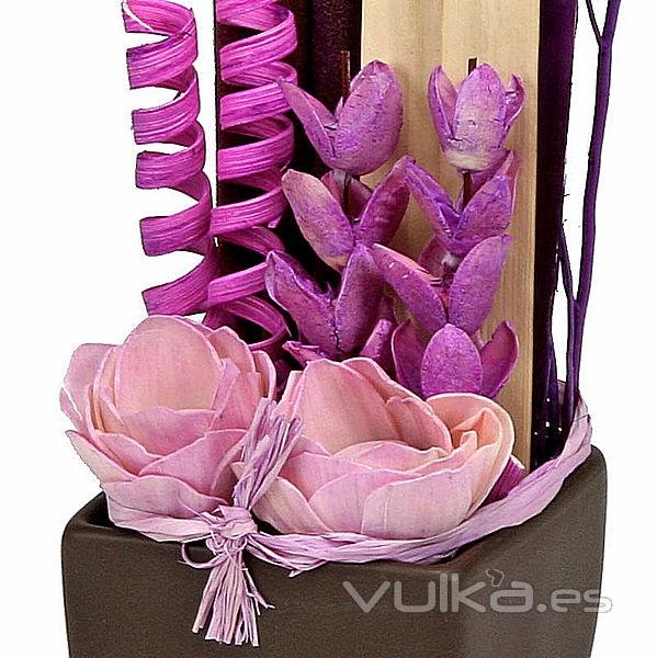 Arreglo floral cuadrado malva en lallimona.com detalle2