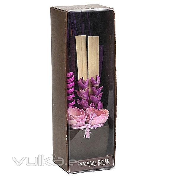 Arreglo floral cuadrado malva en lallimona.com detalle1