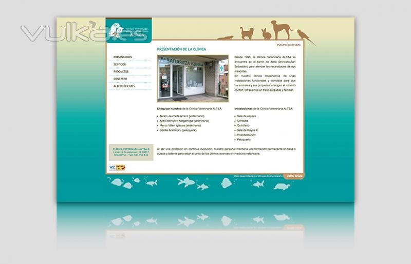 Pgina web de la Clnica Veterinaria Altza