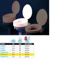 Alzas para inodoro con tapa (5, 10 y 15 cm)
