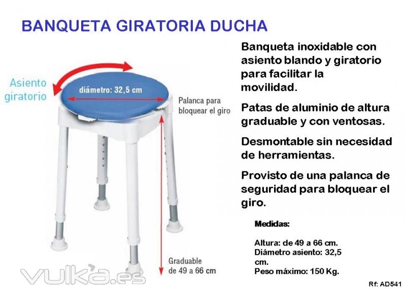 Banqueta para ducha giratoria