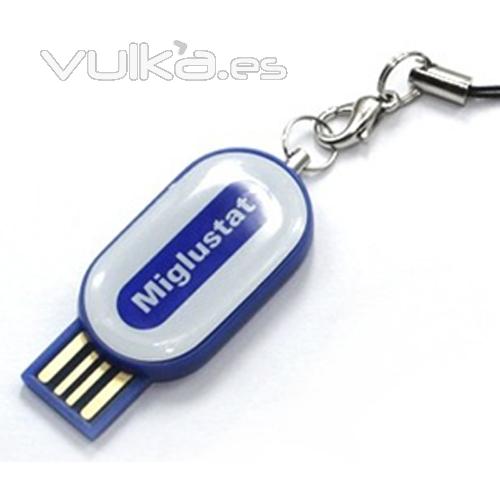 Memoria USB elipsoidal sin capuchn. Impresin gota de resina . Desde 1 hasta 16 Gb. Ref USBCLI3
