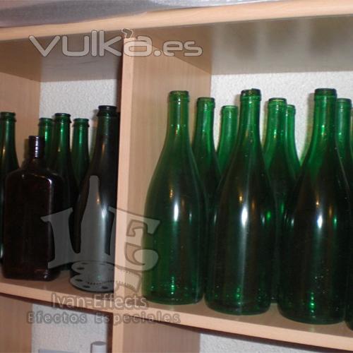 Botellas de cristal trucado