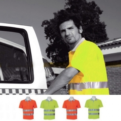 Polo manga corta con bandas reflectantes, modelo liso ref jazpol3