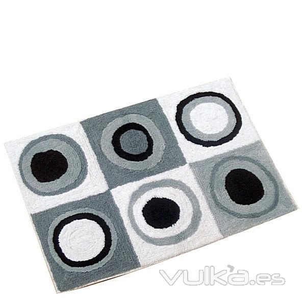 Alfombra de baño circles square gris en lallimona.com