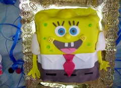 Tenemos la tarta de bob esponja!!!