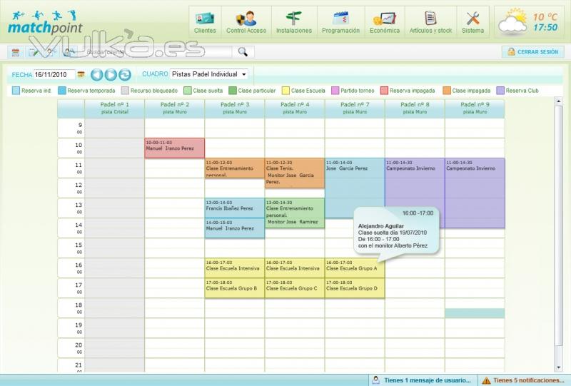 MatchPoint - Software de gestión de centros deportivos