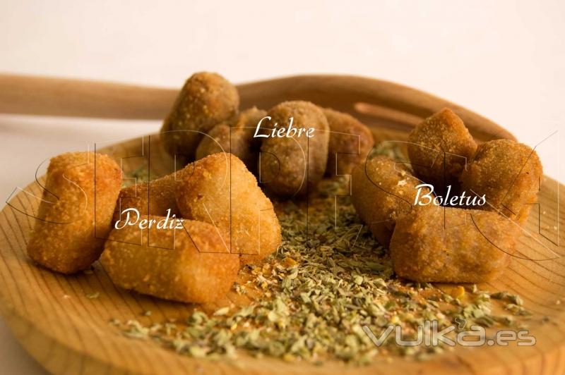 croquetas de boletus,liebre o perdiz