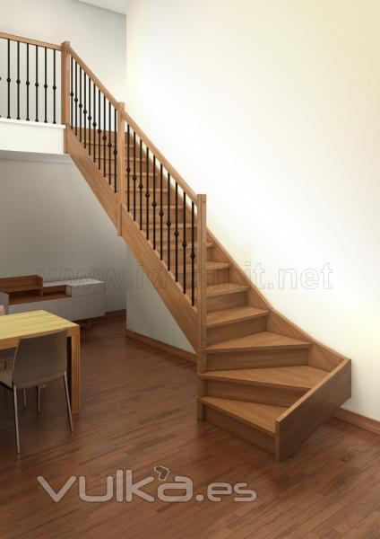 Escalera recta de madera Modelo ARIS