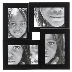 Portafotos quattuor aluminio negro 10x15 4 fotos en lallimonacom