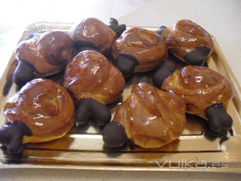 Caracoles con chocolate. 