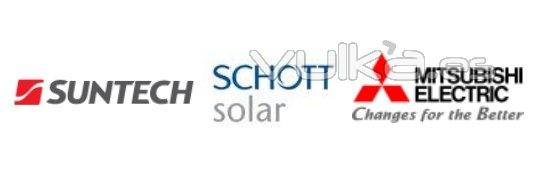 Placas solares Suntech, Schott, Mitsubishi, Solar World, a 12V o 24V, asi como para venta de energia