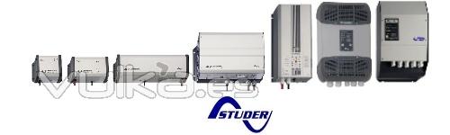 Inversores cargadores Studer. Transforman de 12V, 24V o 48V a 220V.