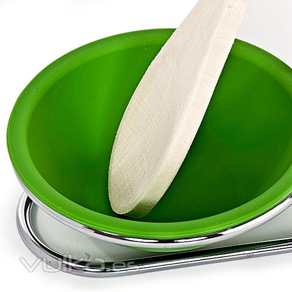 Soporte cuchara de silicona verde en lallimona.com detalle1