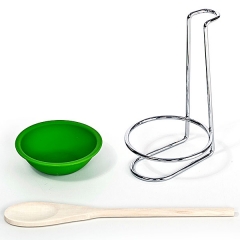Soporte cuchara de silicona verde en lallimonacom detalle2