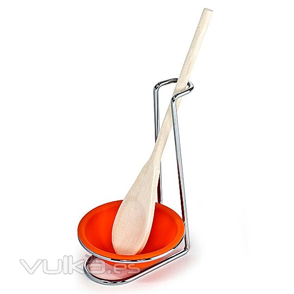 Soporte cuchara de silicona naranja en lallimona.com