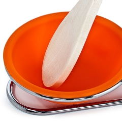 Soporte cuchara de silicona naranja en lallimonacom detalle1