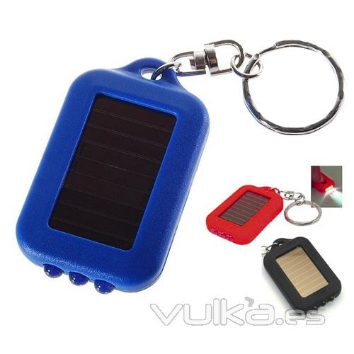 Linterna solar con 3 leds y llavero. Ref.AKAECOL5