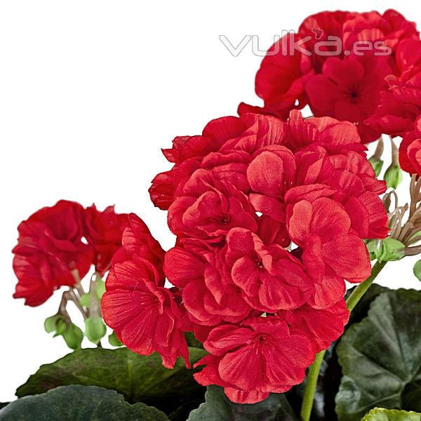 Planta artificial flores geranios rojos en lallimona.com detalle2