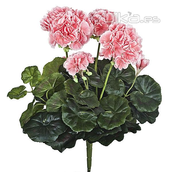 Planta artificial flores geranios rosas en lallimona.com