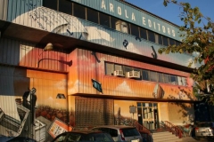 Decoracin mural en Nave industrial, gran formato.