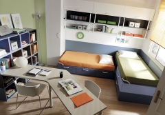 Dormitorio juvenil slang con dos camas